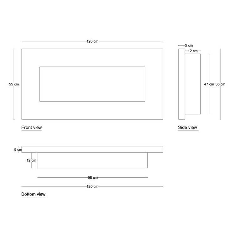 شومینه دیواری برقی شومینه بیستون مدل H.C_120_w16_L2.bs