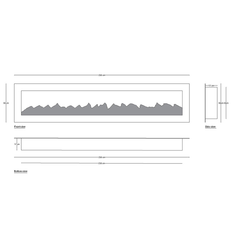 شومینه دیواری برقی شومینه بیستون مدل B.B_250_L2.bs