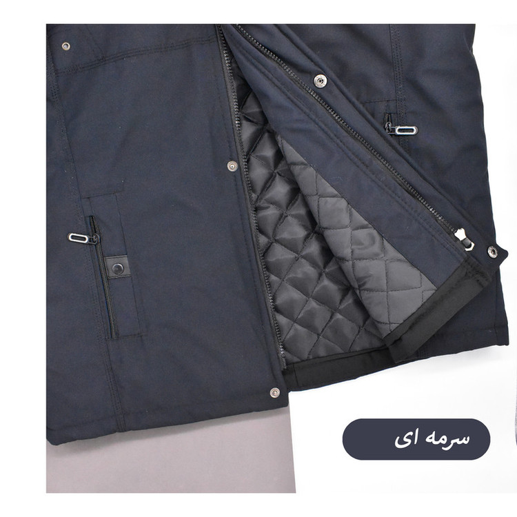کاپشن بلند مردانه کلاه دار مدل Vantor کد M6005