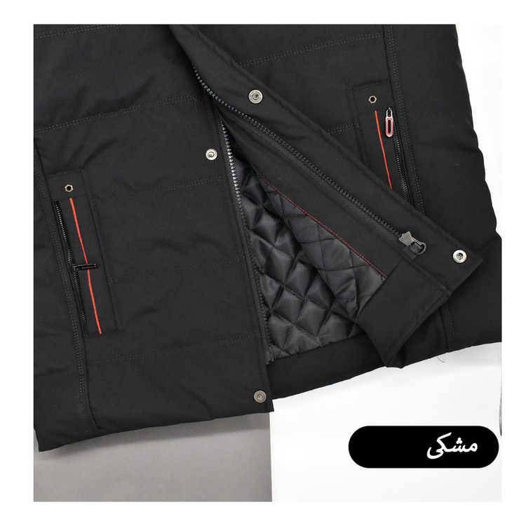 کاپشن بلند مردانه کلاه دار مدل Norvane کد M6010