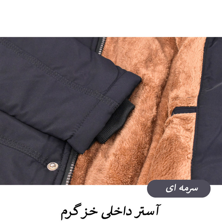 کاپشن بلند مردانه آستر خزدار مدل Cavren کد M6004
