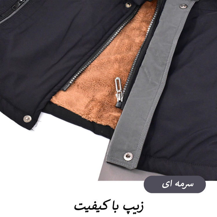 کاپشن بلند مردانه آستر خزدار مدل Cavren کد M6004