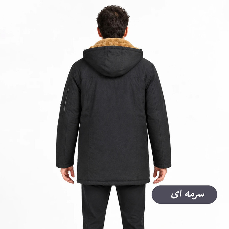کاپشن بلند مردانه آستر خزدار مدل Cavren کد M6004