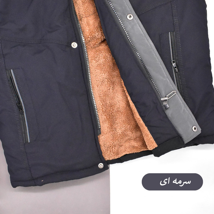 کاپشن بلند مردانه آستر خزدار مدل Cavren کد M6004