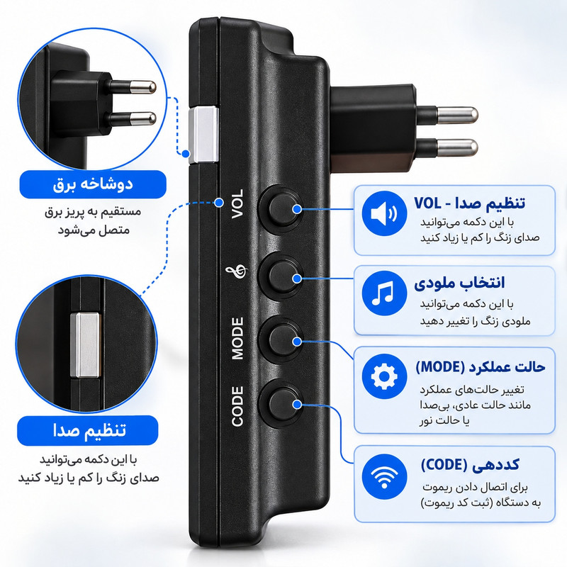 زنگ بی سیم وان بای وان مدل SKU06