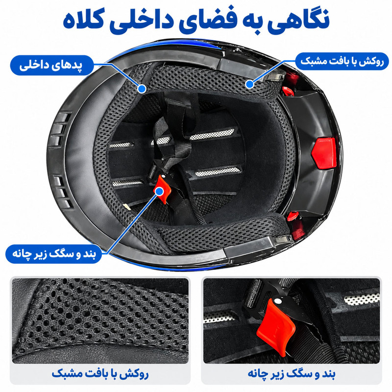 کلاه کاسکت فک متحرک مدل F-2 کد 00MED