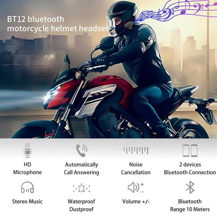 هدست بلوتوثی کلاه کاسکت مدل BT-12
