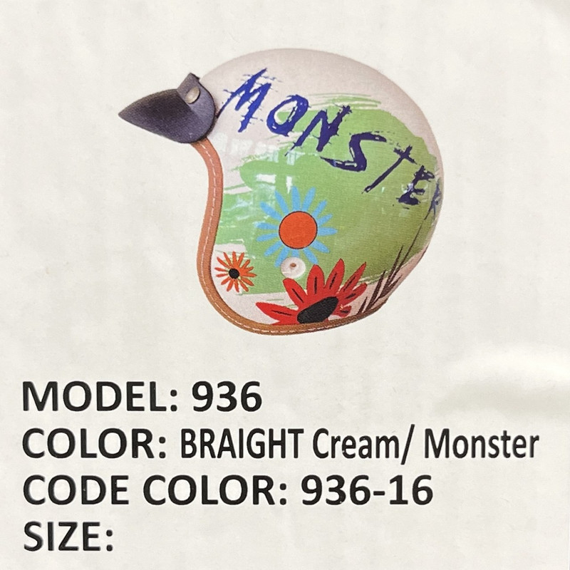 کلاه کاسکت ردلاین مدل BRIGHT Cream / Monster 936