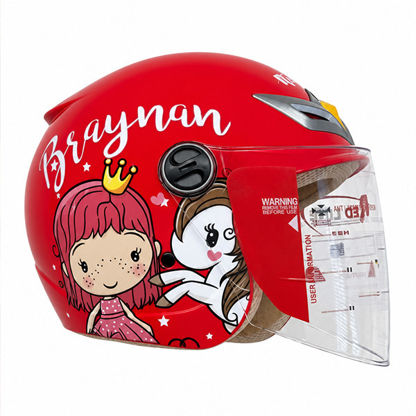 کلاه کاسکت بچه گانه بدون فک ردلاین مدل BRIGHT RED / Princess 908