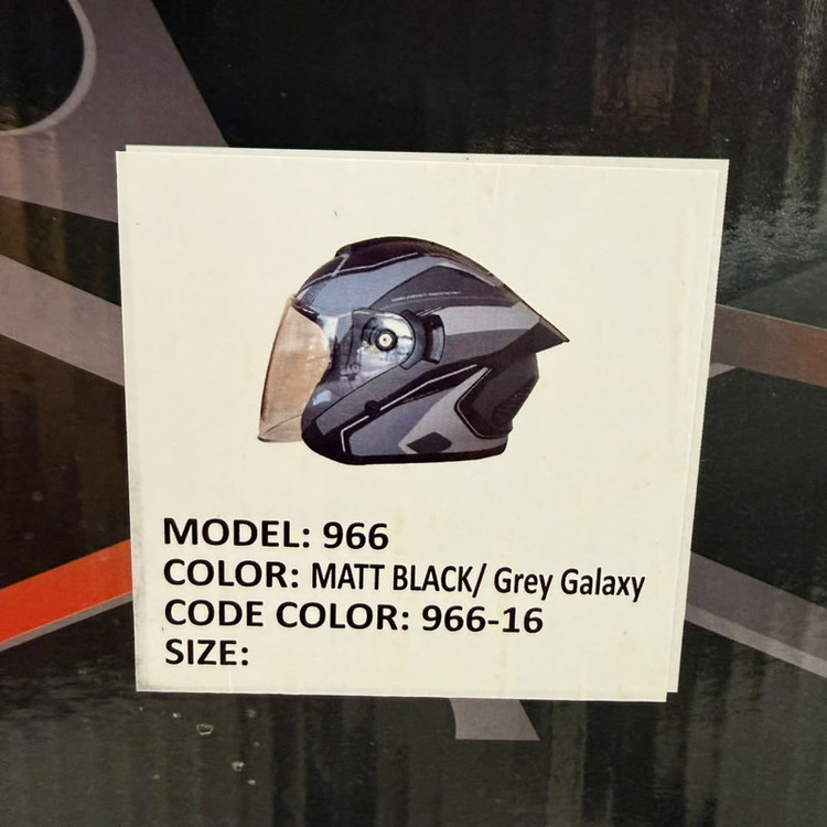 کلاه کاسکت سه چهارم بدون فک ردلاین مدل MATT BLACK / Grey Galaxy 966