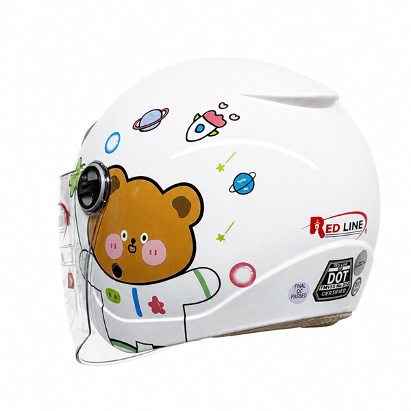 کلاه کاسکت بچگانه ردلاین مدل BRIGHT WHITE / Little Bear 908