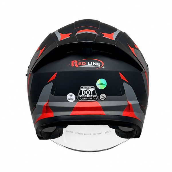 کلاه کاسکت سهچهارم بدون فک ردلاین مدل MATT BLACK / RED 966 با بدنه ABS، دریچه ورود هوا