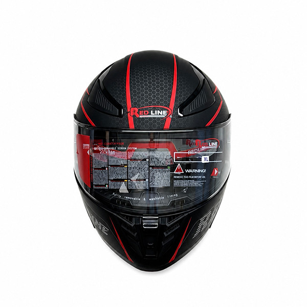 کلاه کاسکت فک متحرک ردلاین مدل MATT BLACK / Red 960