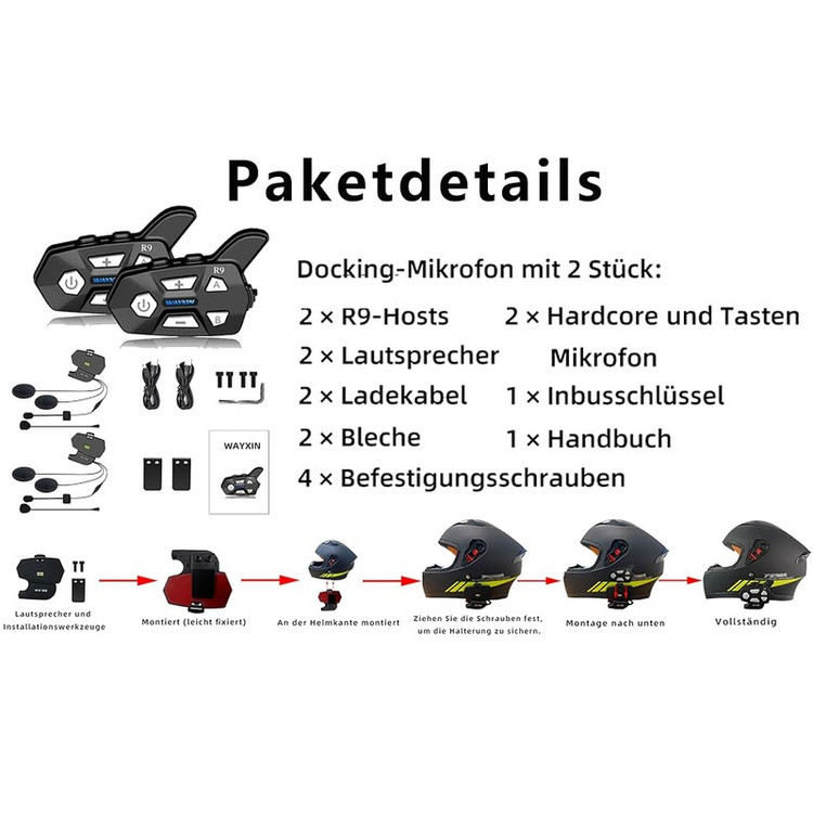 هدست کلاه کاسکت وایشین مدل R5 مجموعه دو عددی