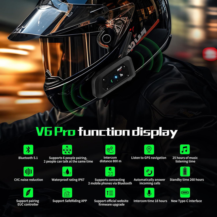 هدست کلاه کاسکت ایجاس مدل V6PRO-01
