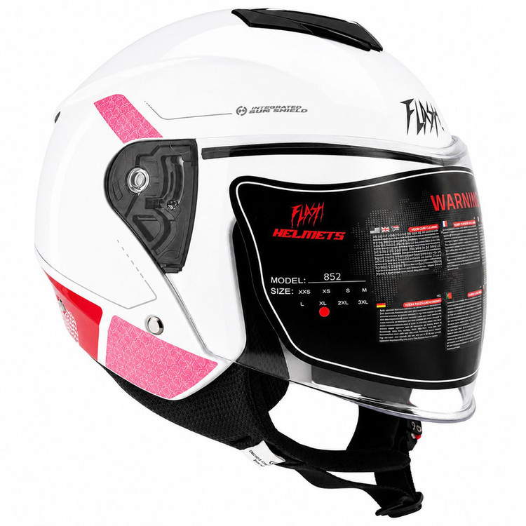 کلاه کاسکت بدون فک فلش مدل Pink Rider کد 2348
