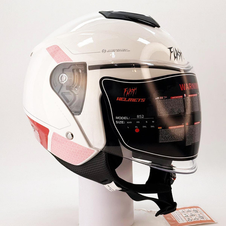 کلاه کاسکت بدون فک فلش مدل Pink Rider کد 2348