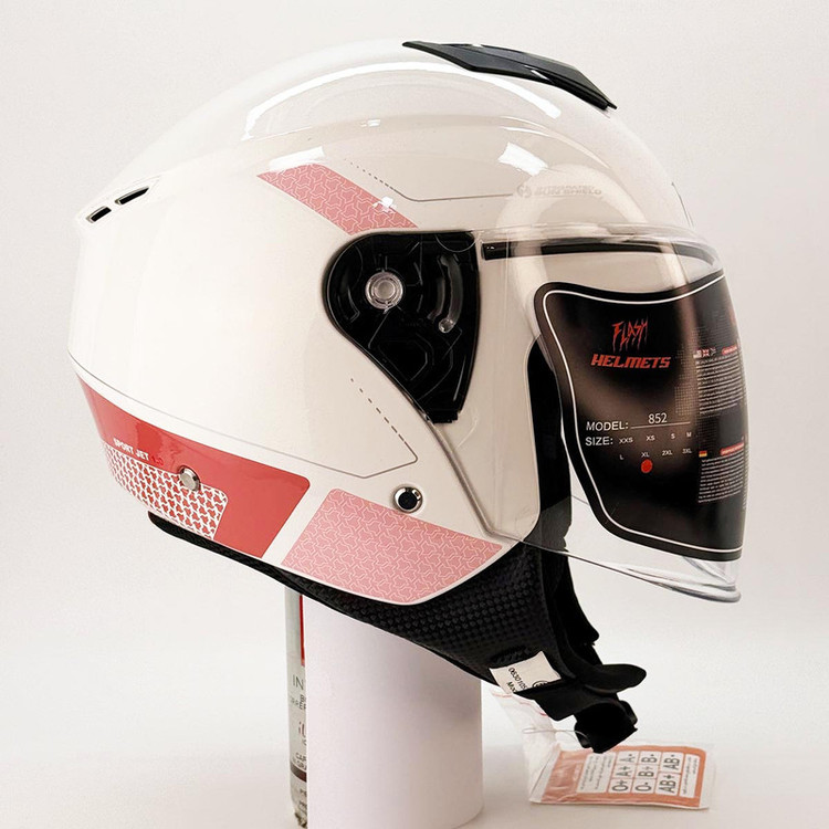 کلاه کاسکت بدون فک فلش مدل Pink Rider کد 2348