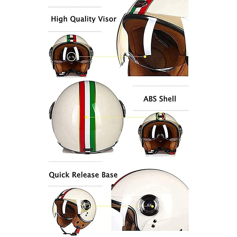کلاه کاسکت بدون فک بیون مدل طلق دار Tricolore Rider کد 2349