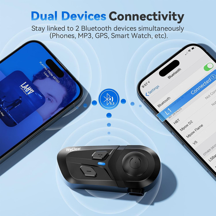 هدست کلاه کاسکت ویکلیر مدل L1 با بلوتوث 5.3 اتصال همزمان به 2 دستگاه ضدآب IP67