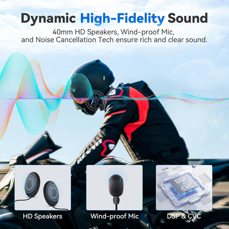 هدست کلاه کاسکت ویکلیر مدل L1 با بلوتوث 5.3 اتصال همزمان به 2 دستگاه ضدآب IP67
