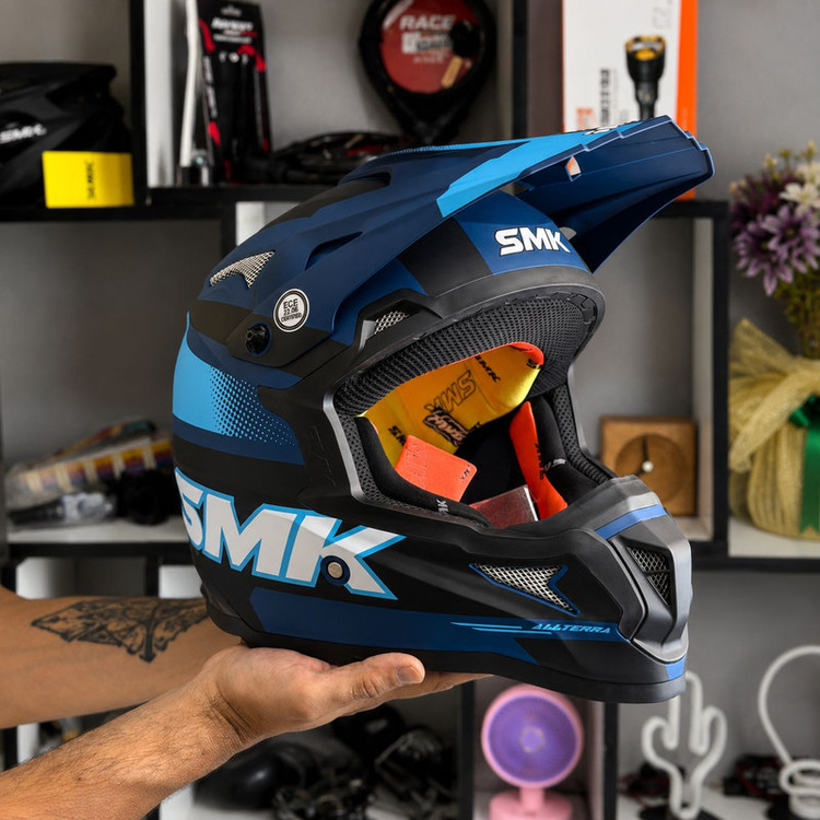 کلاه کاسکت اس ام کی مدل ALLTERRA-S01 Blue Fang کد 2319