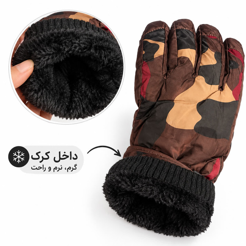 دستکش موتورسواری مدل داخل خز