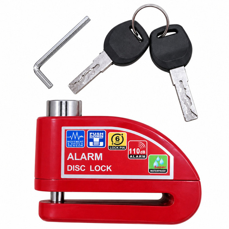 قفل دیسکی موتور سیکلت مدل آژیردار کد KS8305
