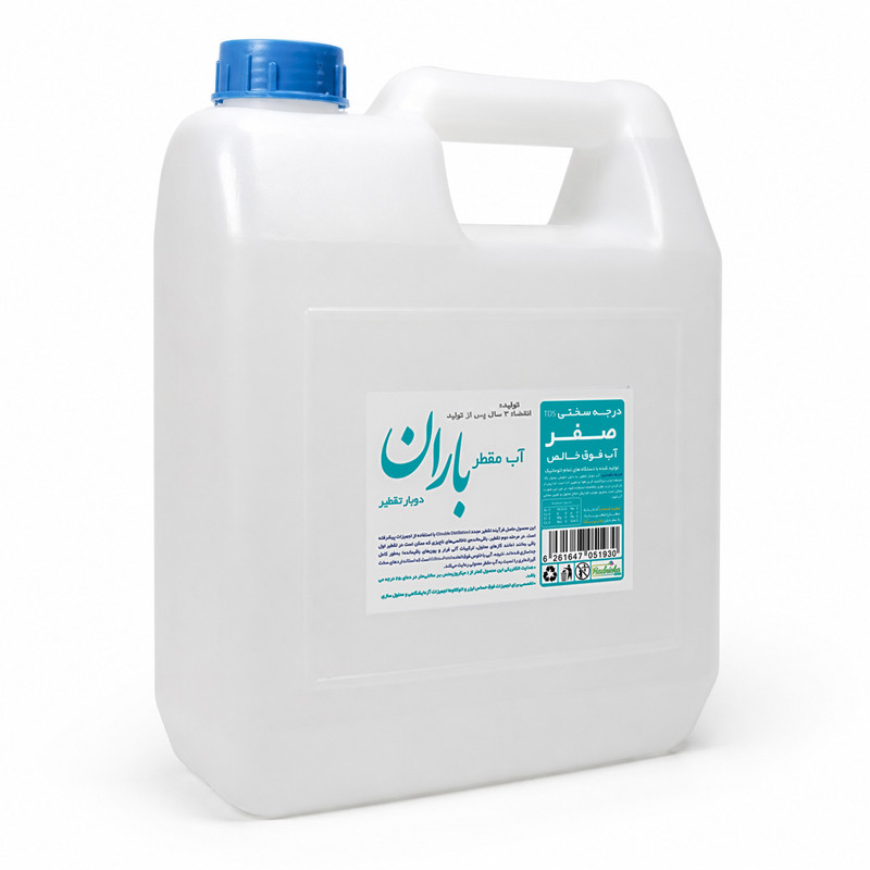 آب مقطر دوبار تقطیر بـاران کد B2G34 حجم 3400 میلی لیتر
