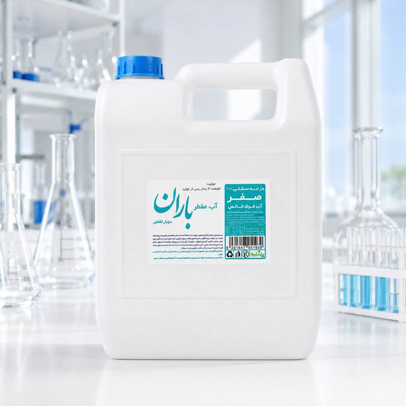 آب مقطر دوبار تقطیر بـاران کد B2G34 حجم 3400 میلی لیتر