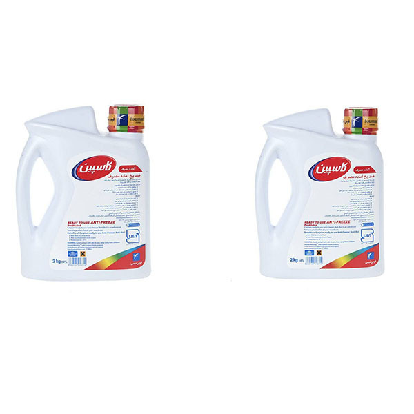 ضدیخ خودرو کاسپین مدل AM 22L50/50حجم 4000 میلی لیتر مجموعه 2 عددی