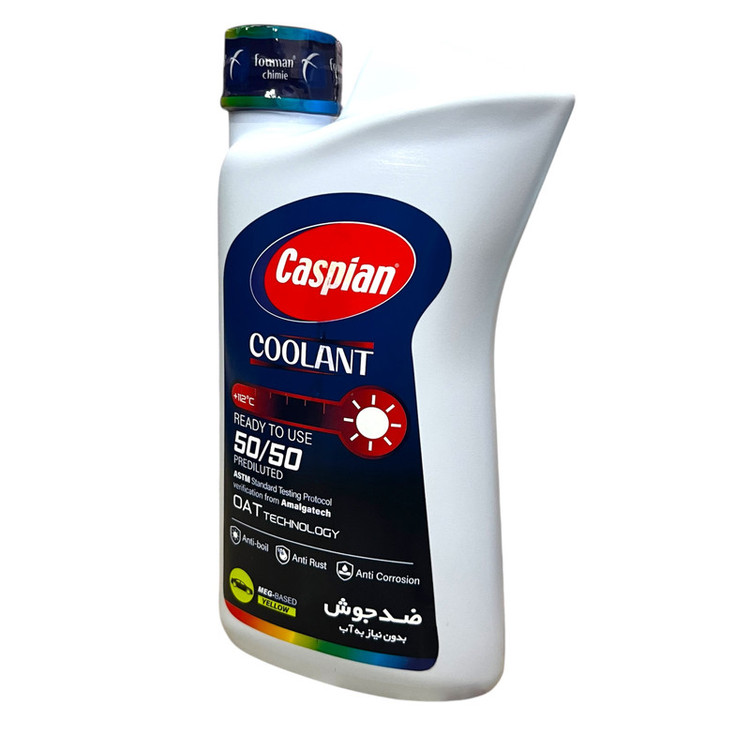 ضدیخ و ضدجوش آماده مصرف 50 به 50 کاسپین مدل COOLANT حجم 930 میلی لیتر بسته 4 عددی
