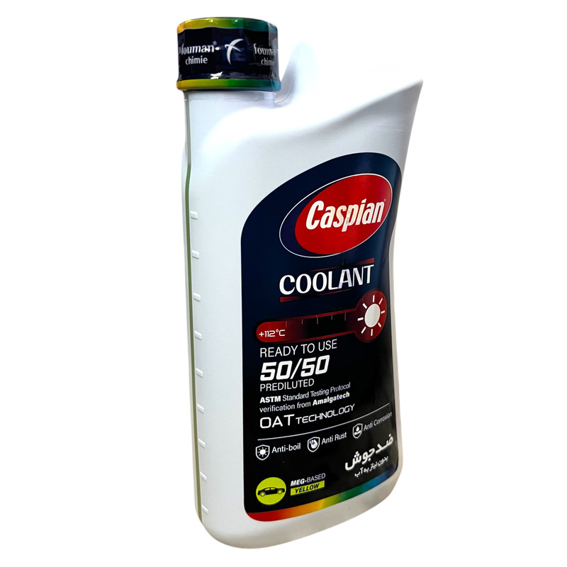 ضدیخ و ضدجوش آماده مصرف 50 به 50 کاسپین مدل COOLANT حجم 930 میلی لیتر بسته 4 عددی
