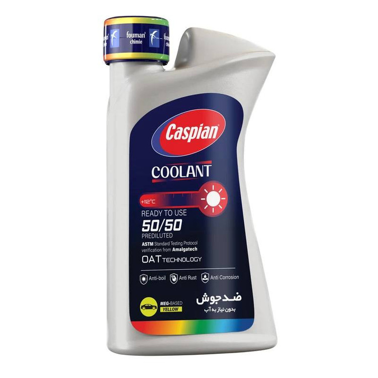 ضدیخ و ضدجوش آماده مصرف 50 به 50 کاسپین مدل COOLANT حجم 930 میلی لیتر بسته 2 عددی