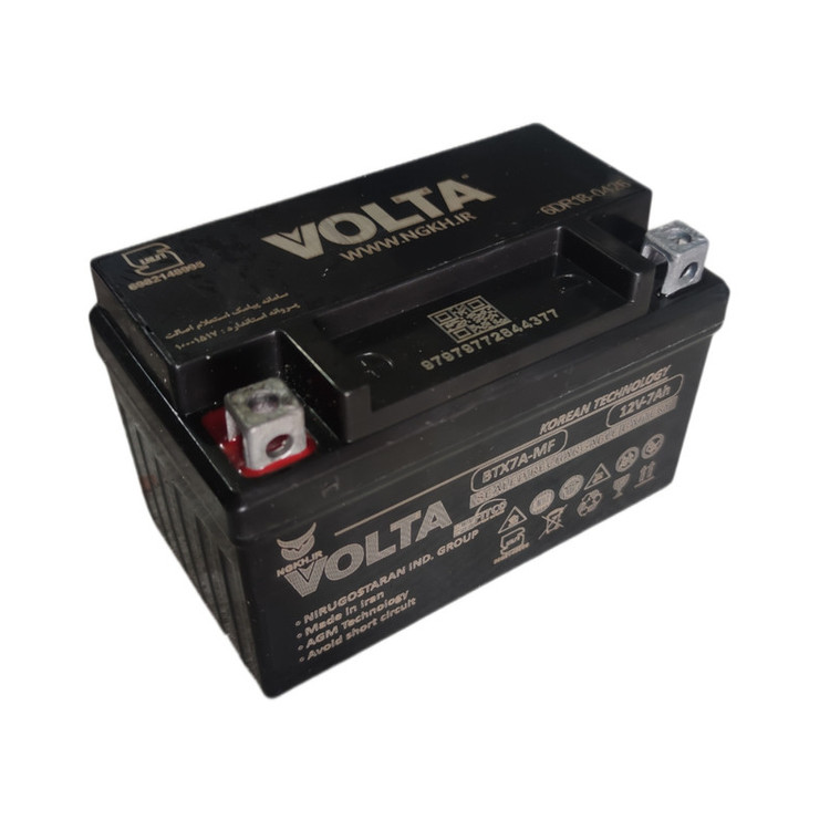 باتری موتورسیکلت 12 ولت 7 پهن ولتا مدل 12v7ahht