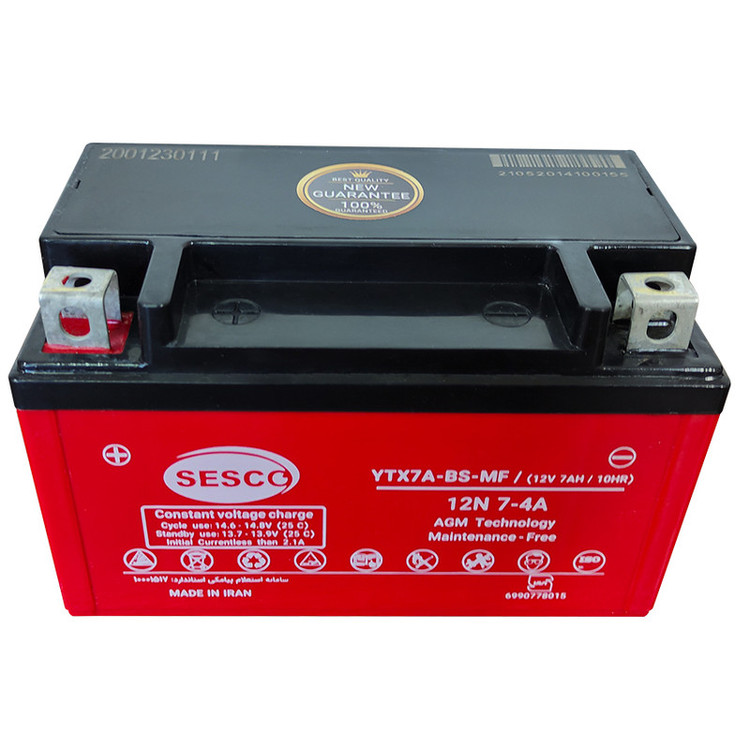 باتری موتورسیکلت سسکو مدل YTX7A-BS-MF/ (12V 7AH / 10HR)