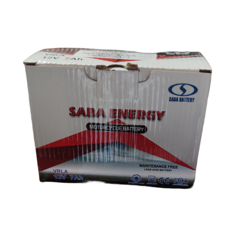 باتری موتورسیکلت 12 ولت 7 آمپر صبا باتری مدل 12v7ah