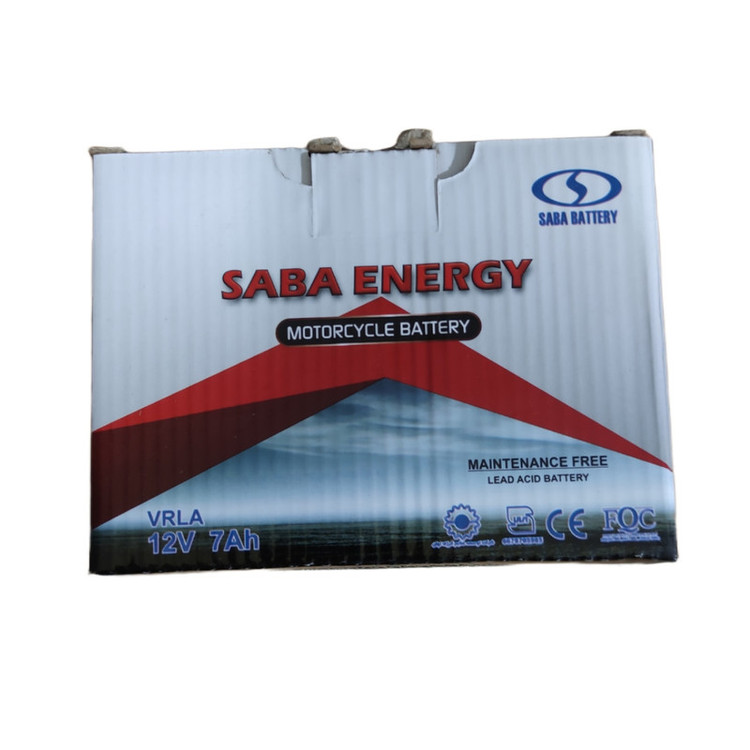 باتری موتورسیکلت 12 ولت 7 آمپر صبا باتری مدل 12v7ah