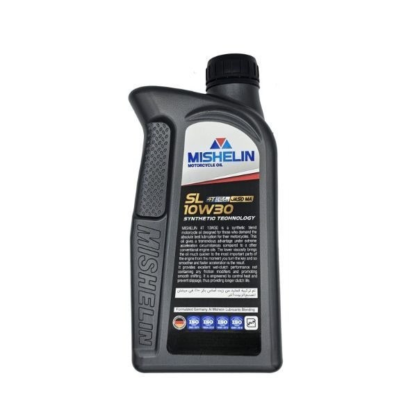 روغن موتور سیکلت نیمه سنتتیک میشلن اُویل مدل 10W30 SL 1L حجم 1 لیتر