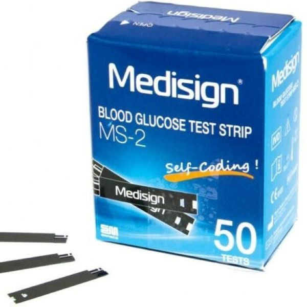 دستگاه تست قند خون مدیساین مدل MM1100 به همراه نوار تست قند خون مدیساین بسته 50 عددی