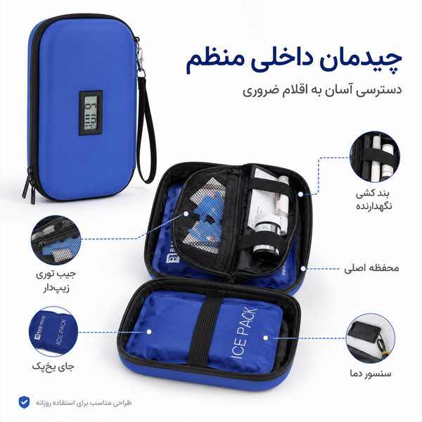 کیف خنک نگهدارنده دارو و انسولین بادو مدل Cool Bag