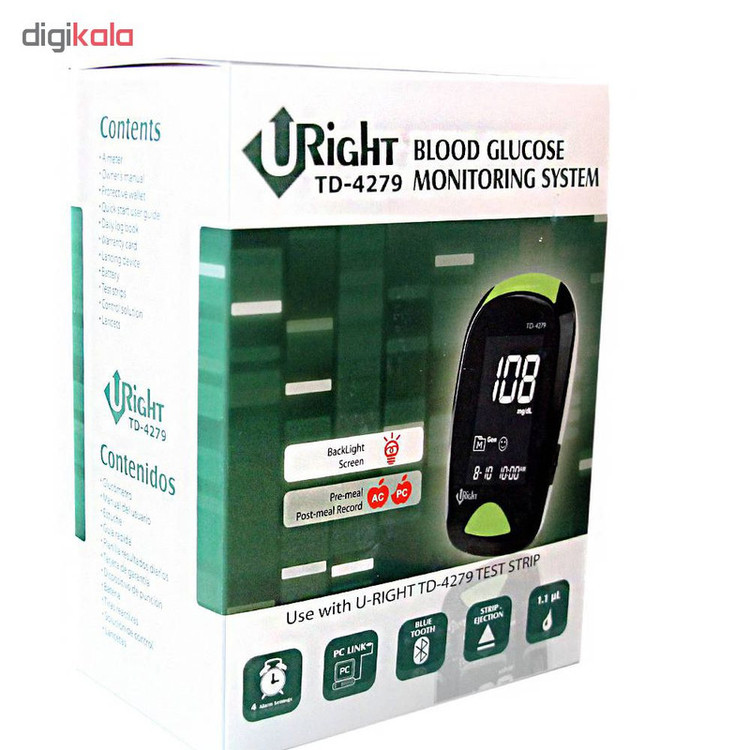 دستگاه تست قند خون یو رایت مدل TD-4279 به همراه نوار بسته 50 عددی