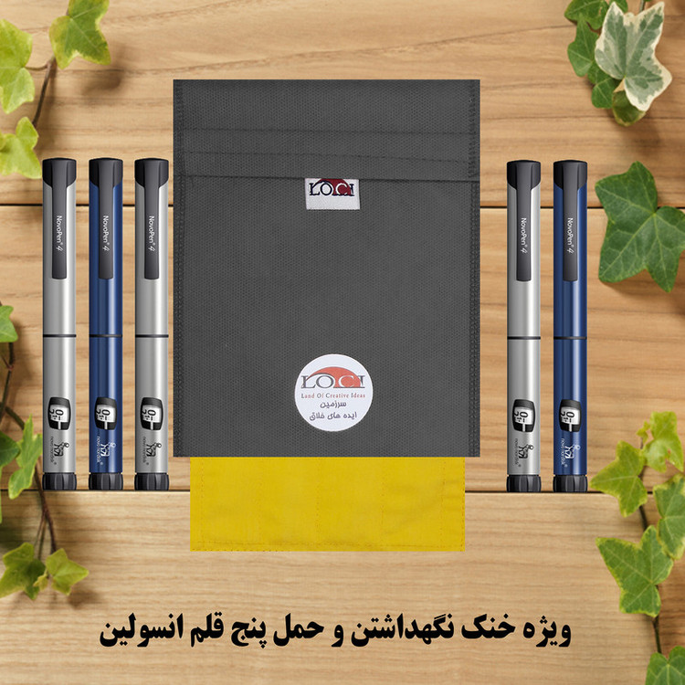 کیف خنک نگهدارنده انسولین لوک آی مدل 5 قلم کد 01 مجموعه 2 عددی
