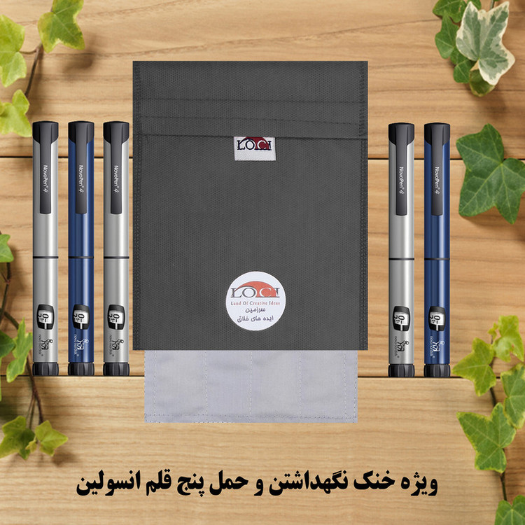 کیف خنک نگهدارنده انسولین لوک آی مدل 5 قلم کد 01 مجموعه 2 عددی