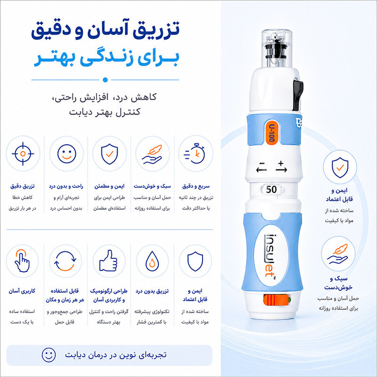 دستگاه تزریق انسولین بدون سوزن اینسوجت مدل Injector V5