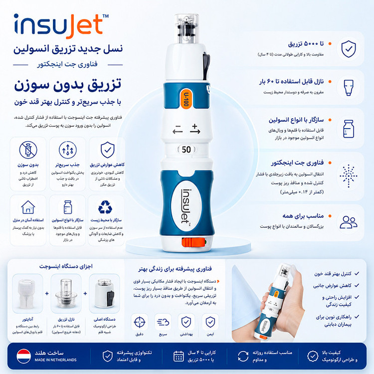 دستگاه تزریق انسولین بدون سوزن اینسوجت مدل Injector V5