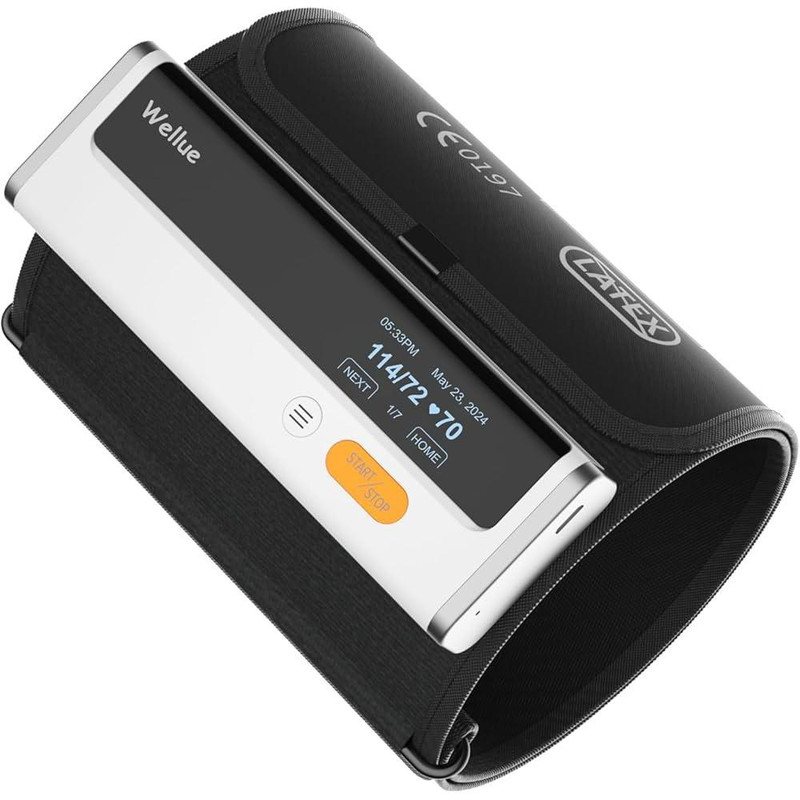 فشارسنج بازویی دیجیتال ولو مدل Armfit Plus با قابلیت اندازهگیری فشار خون، ضربان قلب و نوار قلب، اتصال بلوتوث و اپلیکیشن، تشخیص آریتمی، حافظه 60-31 رکورد و نمایشگر LCD