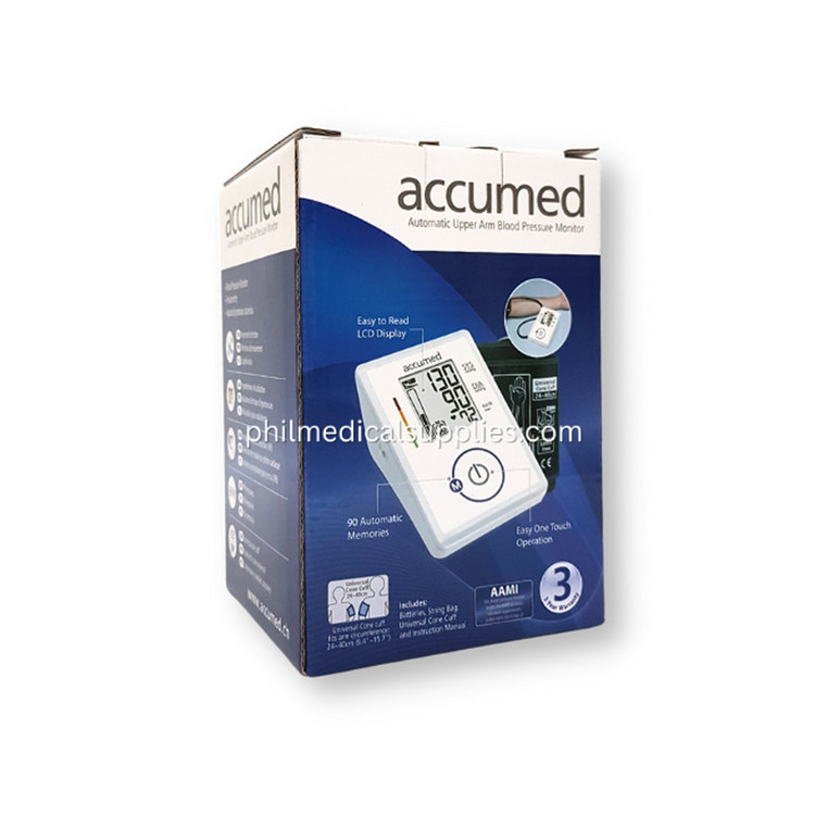 فشارسنج بازویی دیجیتال اکیومد مدل CG-165 با نمایشگر LCD بزرگ، حافظه 90 عددی، محاسبه میانگین 3 نتیجه آخر و اندازهگیری ضربان قلب 40 تا 200 ضربه در دقیقه