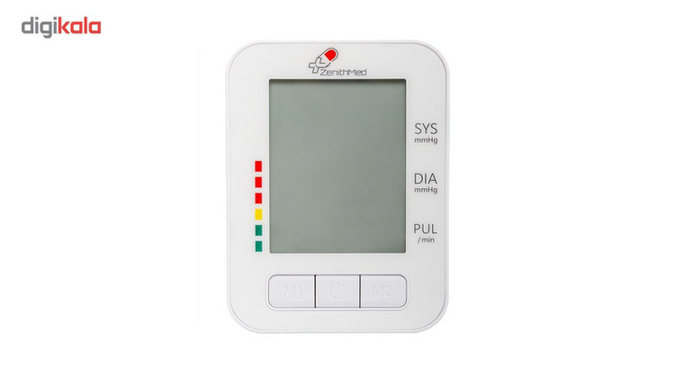 فشارسنج بازویی زنیت مد مدل LD-579 با فناوری Real Fuzzy، نمایش میانگین 3 سنجش اخیر، طبقهبندی فشار خون، نشانگر ضربان قلب نامنظم، قابلیت سخنگویی به سه زبان، منبع تغذیه برق و باتری، همراه کیف نگهداری و آداپتور