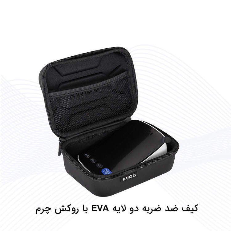 فشارسنج بازویی هانزو مدل U82 با کاف 22 تا 42 سانتیمتر، نمایشگر LED چندرنگ، حافظه 199 رکورد برای 2 کاربر، هشدار آریتمی، نمایش تاریخ و میانگین نتایج، منبع انرژی برق و باتری، کیف ضد ضربه